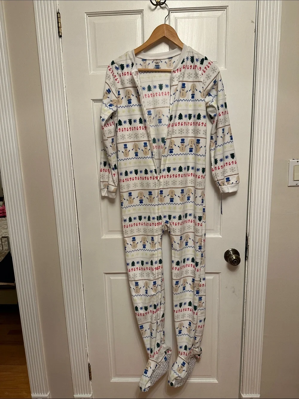 Carter's Cream Footed One-Piece Pajama with Multicolor Fair Isle Print